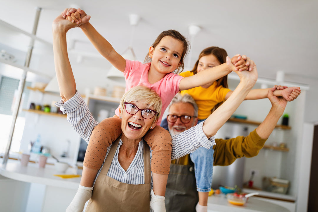 Happy grandparents building and strengthening relationships with grandchildren: One of the best ways for how to improve your memory